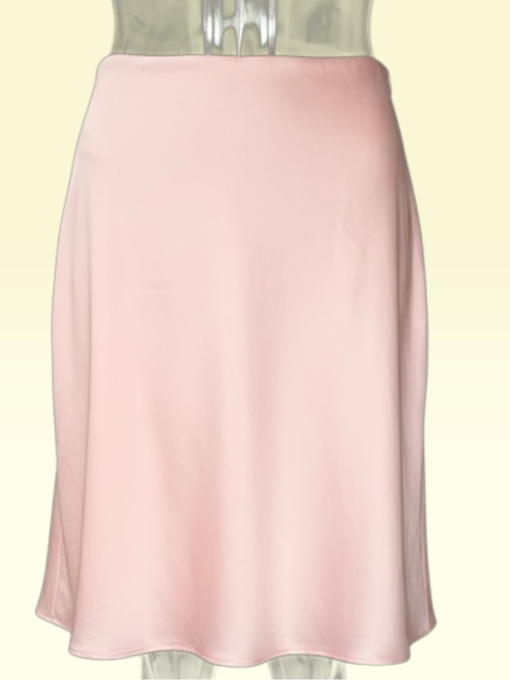 Express Midi A-Line Beautiful Blush Satin Skirt With Side Zipper